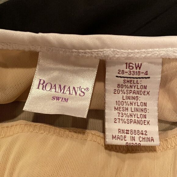 Roaman’s Swimsuit Plus Size Size 16 Black & White - Picture 4 of 9